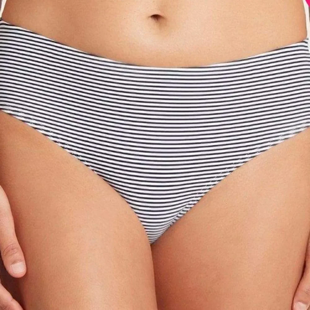 Sea Level Positano Stripe Mid Bikini Brief - Night Sky